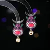 Stud Earrings EYER Fashion Vintage Party Bells Elk For Women Zirconia Drop-shaped Woman Christmas Jewellry Gift