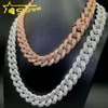 Baguette lodowa bioder biżuterii mosiądz Aaaaa+ cz diamond Men Miami Cuban Link Chains