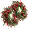 Dekoratif çiçekler 2 adet dekor yapay çelenk asılı Noel çelenk ön kapı pencere duvar kolye xmas