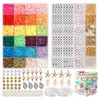 7300 unids Conjunto de cuentas de arcilla polimérica Cuentas de chips planos coloridos para pulsera boho Collar Letra / Cuentas de oro Kit de accesorios DIY 231229