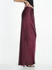 Юбки Kumsvag 2023, женская летняя длинная модная однотонная атласная женская элегантная уличная юбка на молнии, одежда