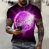 Men's T Shirts 2023 3D Printed Colorful Lantern Pattern Summer Fun And Fashionable Short Sleeved Round Neck Casual Top T-shirt Clothing