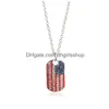 Pendentif Colliers Drapeaux Américains Collier De Diamant Personnalité Armée Marque Cristal Drapeau Américain Décoration Bijoux De Fête Cadeau Drop Livraison Dhec6