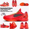 Lebrons Reverse Grinch Basketballschuhe 6 Protro Bright Crimson Designer Sneakers Rote Trainer Größe 40-46 US 12