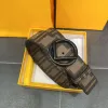 Bredd 3,8 cm brun kvadrat läderduk reversibelt bälte för kvinna lyxspänne mode man designer bälten brett avslappnad brev bälte