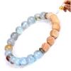 Beaded Natural Ice Crack Agate Strands Bracelet Volcanic Rock Lava Wooden Beads Essential Oil Diffuser Bracelets Fashion Jewelry Dro Dhj7W