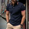 Polos para hombre Polo de verano Camiseta clásica simple de manga corta Casual Cuello de línea de gran tamaño S-XXXL