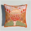 Poduszka/poduszka dekoracyjna dwustronna druk luksusowe obudowy Piękne dekoracja Veet Cienka krawędź Sofa Orange Square Cushion Er talia C DHU6B