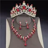 Rings Korean Crystal Bridal Jewelry Sets for Women Fashion Tiaras Earrings Necklace Crown Bride Wedding Dubai Jewelry Set Accessories