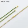 ANDYWEN 925 argent Sterling or 2mm clair blanc Tennis vert CZ chaîne collier ras du cou femmes luxe fin mariage bijou de noël 231229