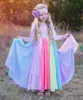 Autumn and Winter Long Sleeve Rainbow Gauze Dress