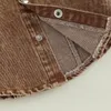 Jacken Herbst Kinder Hemd Umlegekragen Jacke Jungen Mode Retro Jeans Mäntel Little Brown Denim Oberbekleidung Kostüm