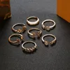 Bröllopsringar 7st för kvinnor anillos smycken bague femme ring sets justerbara flickor punk accessoarer mode schmuck jewellery301g
