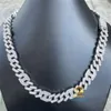 تمرير Diamond Tester 16mm Silver Men Necklace VVS Moissanite Hip Hop Jewelry بالكامل ICED Out Chain Miami Cuban Link