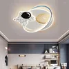 Plafondverlichting Moderne LED Cartoon Maan Astronaut Lamp Kinderen Kinderkamer Jongens Slaapkamer Decor Ruimte Licht Kinderkamer Kroonluchter