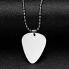 10pcs lot Blank Guitar Pick Shape Stainless Steel Mirror Polish Men Women Pendant for DIY Engraved Necklaces Keychains263z