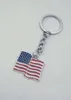 20pcs/lot Fashion jewelry Tibetan silver Enamel American flag charm pendant key chain ring Car Bag Decorations Keychain A20