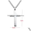 Pendentif Colliers Acier inoxydable Croix Hommes Relin Faith Crucifix Charme Décoration Chaîne Pour Femmes Bijoux Cadeau Drop Livraison Pendentifs Dhz7O