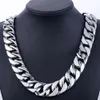 24 mm Hombres Plata Curb Cuban Link Collar redondo Súper Pesado Grueso Punk Rock Hiphop Mujeres Oro 316L Acero inoxidable Bicicleta Biker Chain286o