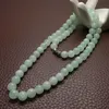 10mm Green a Emerald Beads Necklace Jade Jewelry Jadeite Amulet Fashion 100% Natural Charm Gifts for Women Men Q0531213n