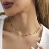 Collier ras du cou rétro coloré en pierre naturelle irrégulière pour femmes, à la mode, cadeau de Banquet, bijoux, vente directe en gros