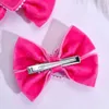 Hair Accessories 2Pcs Velvet Clip Luxury Bows Hairpin Children Ponytail Braid Barrettes Kids For Girls Metal Clips