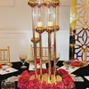 Centros de mesa de árbol para decoración de mesa de boda, Metal plateado con jarrón cilíndrico acrílico, pieza central 184
