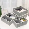 Förvaringspåsar 6 st tyg fällbara låda med lock klädstrumpor leksaksdrottar arrangör kosmetika hushållslådor korg korg