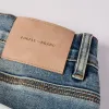 Calças de brim roxas designer jeans homens marca rasgada calças vintage retalhos luxo padrão dot calças dos homens retro roxo marca jeans