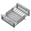 Kitchen Storage Retractable Drain Basket For Sink Washing Fruits And Vegetables Multifunctional Rack