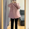 女性のスーツの女性のスーツ女性用ジャケットのピンクのドレスルーズアウターの長い服の韓国スタイルは、ブレザーの女性と提供されています