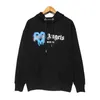 Tdtq 2024 Fashion Hoodie Designer Brand Palmangelsweater Sweatshirt for Men and Women Chaopai Paml Blue Love Spray Hooded Black and in Autumn and Winter