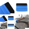 Andra bilbelysningar PP Dålig filt Wrap Scraper Squeegee Tool för fönsterfilm Blue Color Drop Delivery Mobiles Motorcyklar Belysning AC DH6TZ