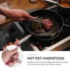 Kök förvaring 2 par rostfritt stål anti-skalning långa pinnar multifunktion stek nudel chafing maträtt (38 cm)