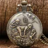 Orologi da tasca Vintage Bronzo Zodiaco cinese Ratto/Bue/Tigre//Drago/Serpente/Cavallo/Pecora/Scimmia/Gallo/Cane/Maiale Collana al quarzo