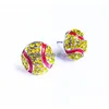 Stud 8 colores Deportes Softbol Pendientes Suministros de fiesta Crystal Rhinestone Baloncesto Béisbol Rugby Softbol Pendiente para mujeres Joya Dhpou