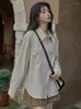 Damesblouses Zoki Vrouwen Zoet Elegant Gestreept Shirt Eenvoudig Vintage Losse Koreaanse Blouse Harajuku All Match Lange Mouw Retro Vrouwelijke tops