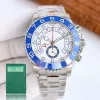 Montre pour hommes cadran bleu montres en or montres pour hommes yach tmaster ii diamant montre-bracelet mécanique de luxe 44mm mouvement automatique montres-bracelets de haut rôle de marque supérieure