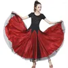 Scene Wear Modern Social Dance Dress Practice Long Ladies Waltz Big Swing kjol Latin Salsa Rumba paljett Elegant