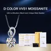 Diamonds Real Moissanite Necklace 1ct Sterling Sier D Color Brilliant Diamond Heart Prong Necklace for Women Girls Jewelry