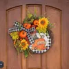 Decorative Flowers Wreath For Front Of Car Artificial Fall Pumpkin And Sunflower Door Wall Decorations Porch