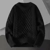 Erkek Sweaters Sonbahar Kış Kış Erkekler Yuvarlak Boyun Örme Sökücü Külot Kalın Sıcak Çok yönlü bükülme örgü giysileri