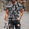 T-shirts pour hommes 3D col rond motif abstrait géométrique chemise mode T-shirt jeu T-shirt Streetwear hommes vêtements hauts