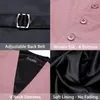 Blazers Barry.Wang Mens Pink Solid Waistcoat Blend skräddarsydd krage Vneck 3 Pocket Check Suit Vest Tie Set Formal Leisure MD2306
