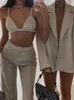 Damen Zweiteilige Hosen Mozision Mode Sparkly Lange Sets Frauen Ärmel Blazer Und Hosen Damen Elegante Casual Pailletten