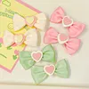 Haaraccessoires 2 STUKS Set Zomer Kleur Hart Brief Singels Boog Clips Voor Meisje Kinderen Leuke Kawaii Fee Eenvoudige Haarspeld mode