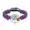 Chain 6Mm Amethyst Howlite Double Layer 7 Chakra Healing Yoga Stone Bracelet Gravel Tree Of Life Crystal For Women Drop Delivery Jew Dhada