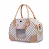 حاملات القطط صناديق منازل جرو صغير فاخر كيس كلب صغير مقاوم للماء PU Leather Leather Careing Handbag للسفر في الهواء الطلق Walking Hi Dhadl