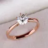 High quality never fade Women girls Sterling silver S925 CZ 18K rose gold diamond wedding engagement rings Anillo big large stone 2524
