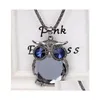 Pendant Necklaces Style Charmant Women Necklace Owl Rhinestone Sweater Chain Long Jewelry Ornaments Exquisite Torque Trinket Ga733 D Dh1Ht